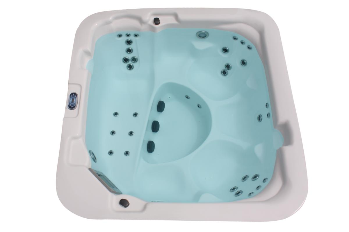 Luxus Outdoor Whirlpool TOBAGO Platin - 210x190x83cm - 39x Jetdüsen