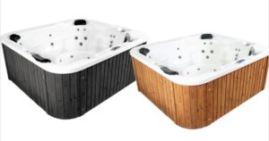 Luxus Outdoor Whirlpool TOBAGO Platin - 210x190x83cm - 39x Jetdüsen